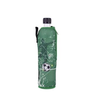 Glasflasche mit Neoprenbezug Fußball 0,5l