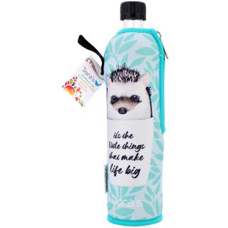 Glasflasche mit Neoprenbezug Igel